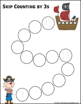 Skip Counting by 3s Worksheets - Paths, Mazes & Puzzles by Beth Gorden
