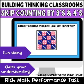 Preview of Skip Counting by 3s and 4s Math Performance Task - Repeated Addition