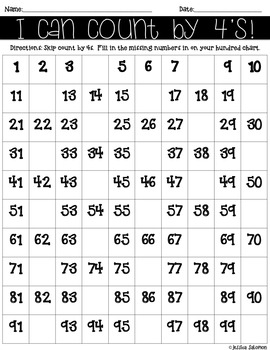 Counting By 4s Chart