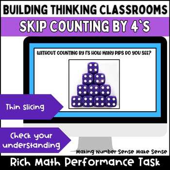 Preview of Skip Counting by 4s Math Performance Task - Repeated Addition