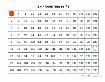 Skip Counting by 4s Worksheets - Paths, Mazes & Puzzles by Beth Gorden