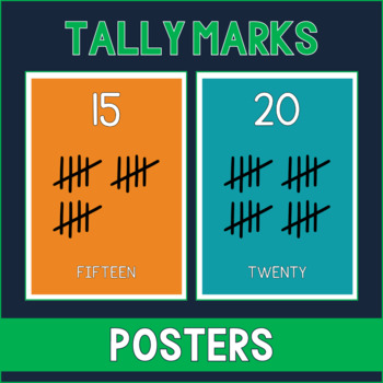 Preview of Skip Counting by 5 - Tally Marks Math Posters - Room Decor
