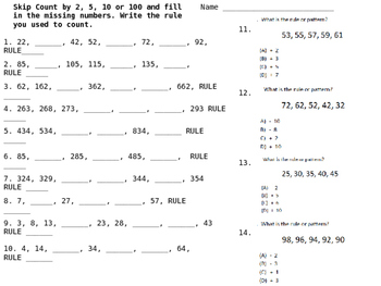 Preview of Skip Counting by 5's, 10's and 100's