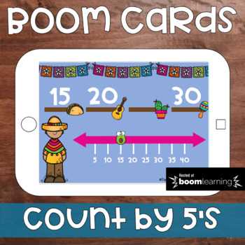 Preview of Skip Counting by 5 to 100 (Distance Learning, Cinco de Mayo, Boom Cards)