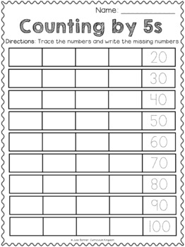 skip counting by 5s worksheets differentiated scaffolded rti