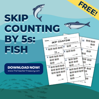 Preview of Skip Counting by 5s - Fish (FREE)