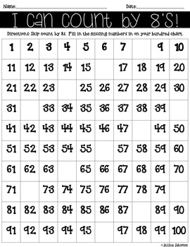 Counting By 8s Chart