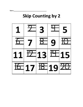 Preview of Skip Counting for grade 1- up to 20
