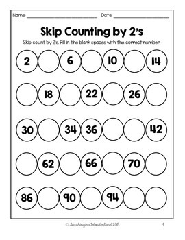 Skip Counting from 0 to 1000 Activity Packet by Teaching in a Wonderland