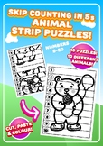 Skip Counting in 5s. Animal Strip Puzzles! Cut, Order, Pas