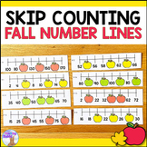 Skip Counting on Number Lines - Fall / Autumn Math Center