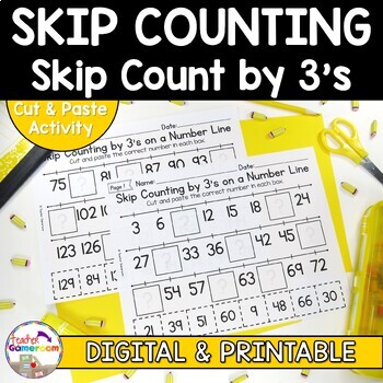 Preview of Skip Counting on a Number Line by 3's Worksheets