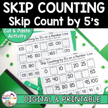 Preview of Skip Counting on a Number Line by 5's Worksheets