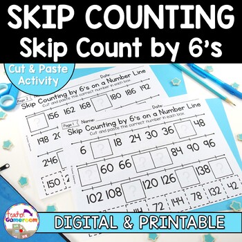 Preview of Skip Counting on a Number Line by 6's Worksheets