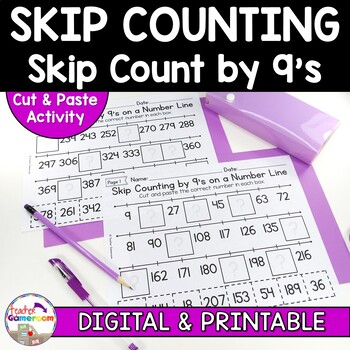 Preview of Skip Counting on a Number Line by 9's Worksheets