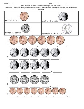 skip counting with coins by ms jillian teachers pay teachers