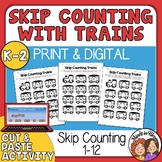 Skip Counting with Trains - Fun Cut and Paste Activity or 