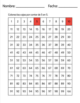 Preview of Skip count by 2, 5, and 10 packet: SPANISH