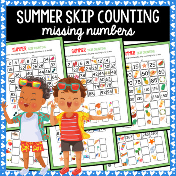 Preview of Skip counting - Summer missing numbers - Free