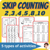 Skip counting by 2, 3, 5 and 10 + Plus 4, 8 / 4 types of activities