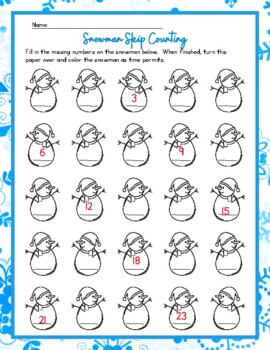 Preview of Skip counting by 3s- Snowman