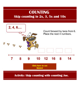 Preview of Skip counting in 2s, 3s, 5s and 10s.