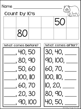 winter skip counting by 2s 5s and 10s by fluttering