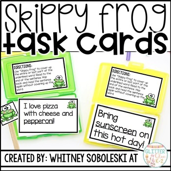 Preview of Skippy Frog Task Cards - Skip the Word and Hop Back