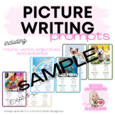 SAMPLE SENTENCE Writing Picture Prompts with nouns, verbs,