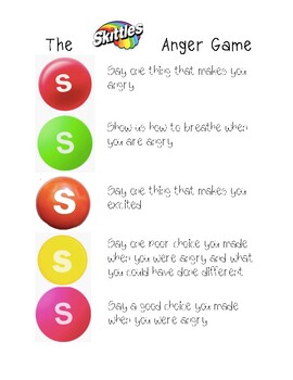 Skittles Anger Game by The Breathing Teacher | TPT