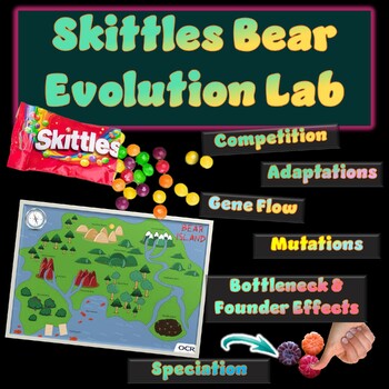 Preview of Skittles Bear Evolution Lab - Mechanisms of Evolution + Speciation Activity NEW!