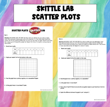 Preview of Skittles Lab - Scatter Plots