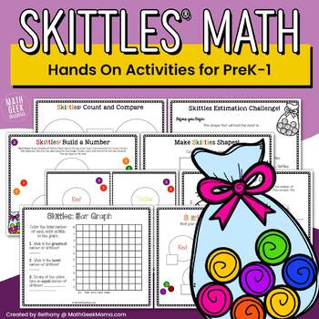 Preview of Skittles Math - Hands On Activities for PreK-1 - PRINTABLE