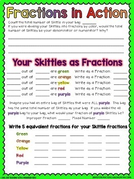 Skittles Math by Teaching With a Mountain View | TpT