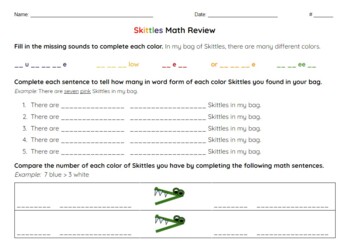 Preview of Skittles Math Spiral Review