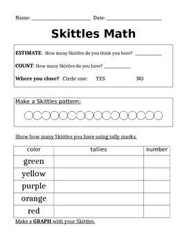 skittles math charting and graphing in the first grade