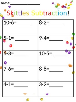 Preview of Skittles Subtraction