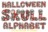 Skull Red Spooky Letter Number Font Type Cartoon Alphabet