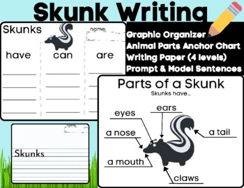 Preview of Skunk Writing and Labeling Informative Have Can Are w/ Anchor Charts Animal