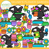 Skunk's Flower Garden Clip Art