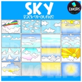 Sky Backgrounds Clip Art Set {Educlips Clipart}