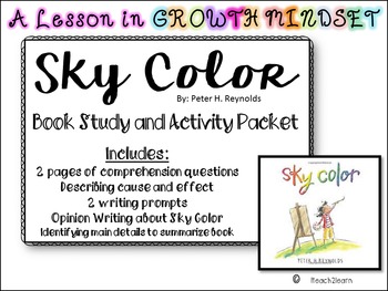 Preview of Sky Color-Comprehension Questions & Activity Packet-Growth Mindset