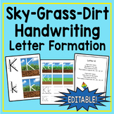 Sky Grass Dirt Alphabet Formation Practice Sheets and Rhymes