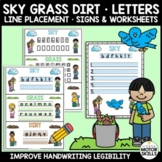 Sky Grass Dirt - Letter Line Placement - Signs and Workshe