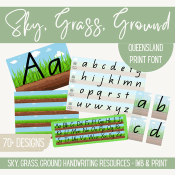 Preview of Queensland Print Sky, Grass, Ground Handwriting Bundle - IWB, Printable and More