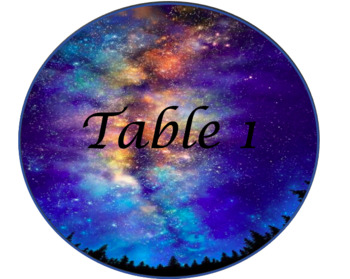 Preview of Sky Themed Table Numbers