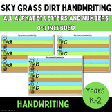 Sky grass dirt handwriting practice for letter & number si