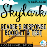 Skylark Novel Study and Book Test