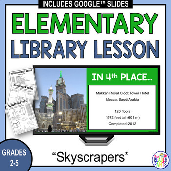 Preview of Skyscrapers Library Lesson - STEM Lesson - World Records - Tallest Highest
