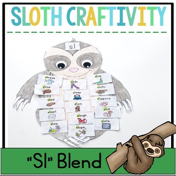 Preview of Sl Consonant Blend Sloth Craft and Activity